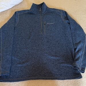 Eddie Bauer Navy Heather Quarter-Zip Fleece